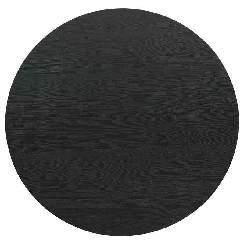 Hamlyn Round Fluted Occasional Cocktail Coffee Table Black - detail 3