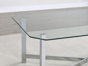 Cronin Square Tempered Glass Top Side End Table Chrome - detail 5