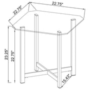 Cronin Square Tempered Glass Top Side End Table Chrome - detail 6