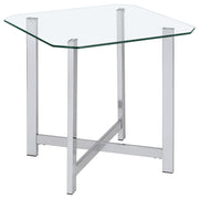 Cronin 3-piece Tempered Glass Top Coffee Table Set Chrome - detail 3