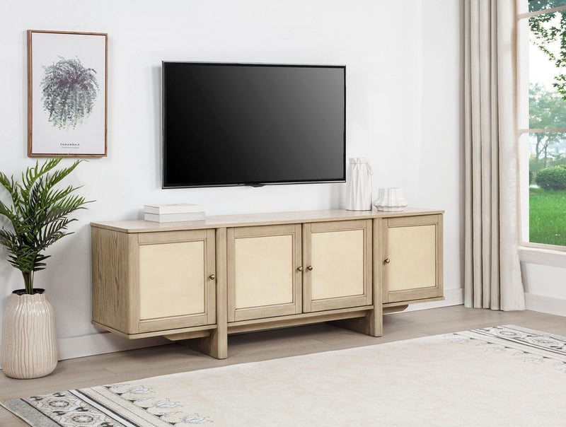 Kailani 79-inch 4-door Cane TV Stand Media Console