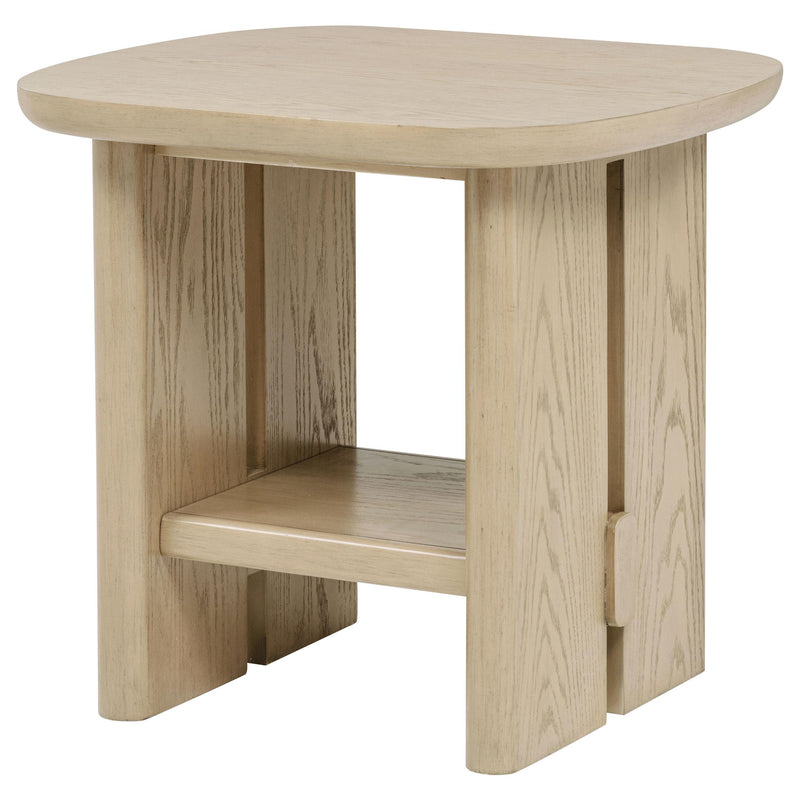 Kailani Coastal Square End Side Table with Shelf