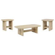 Kailani 3-piece Coastal Coffee and End Table Set Beige Oak - alternate view