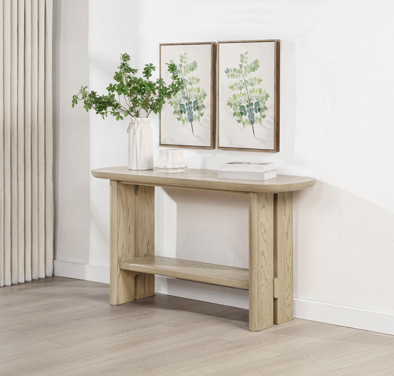 Kailani Coastal Sofa Console Table with Shelf