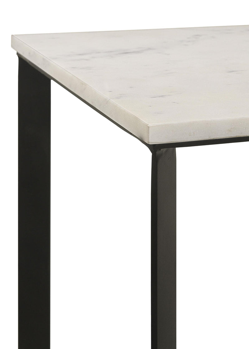 Tobin Square Marble Top End Table White and
