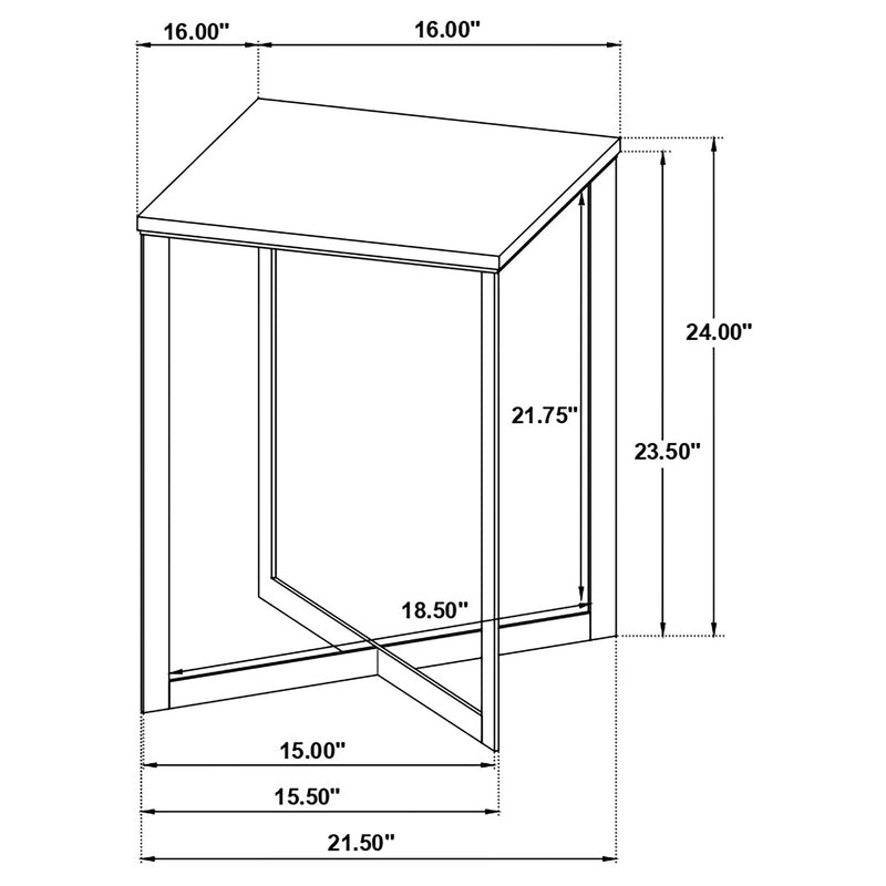 Tobin Square Marble Top End Table White and