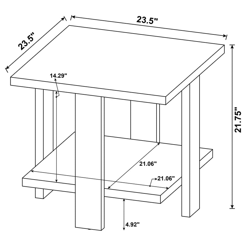 Dawn Square Engineered Wood End Table Mango