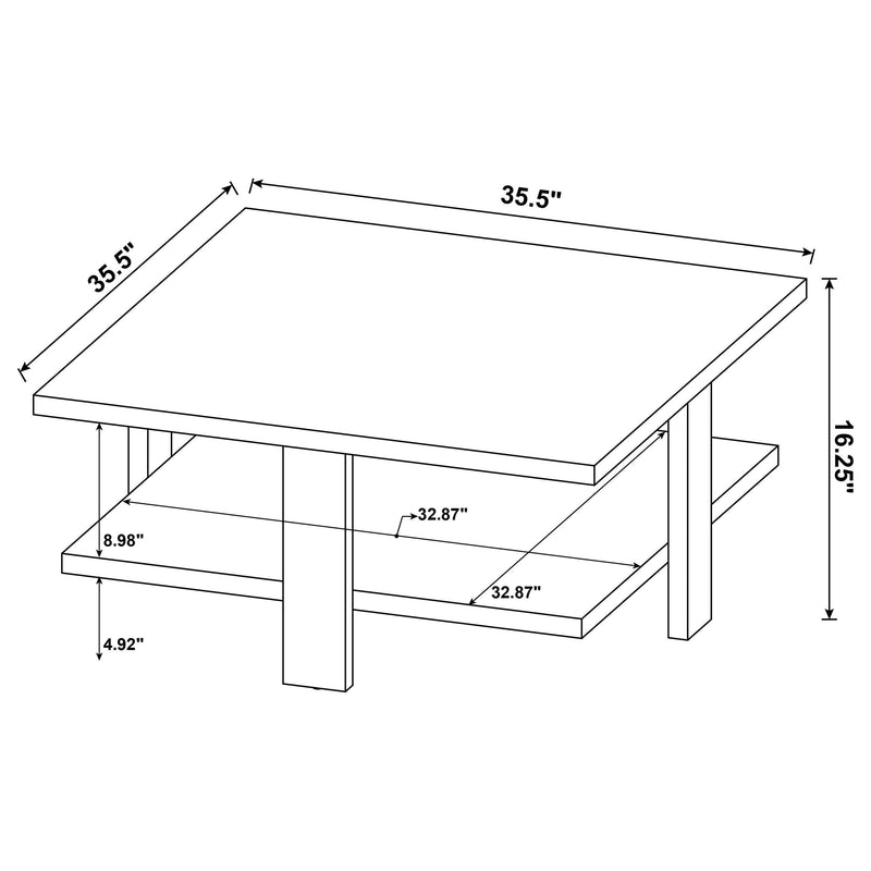 Dawn Square Engineered Wood Coffee Table Mango