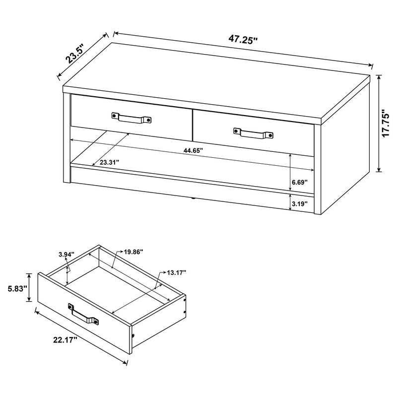 Felix 2-drawer Engineered Wood Coffee Table