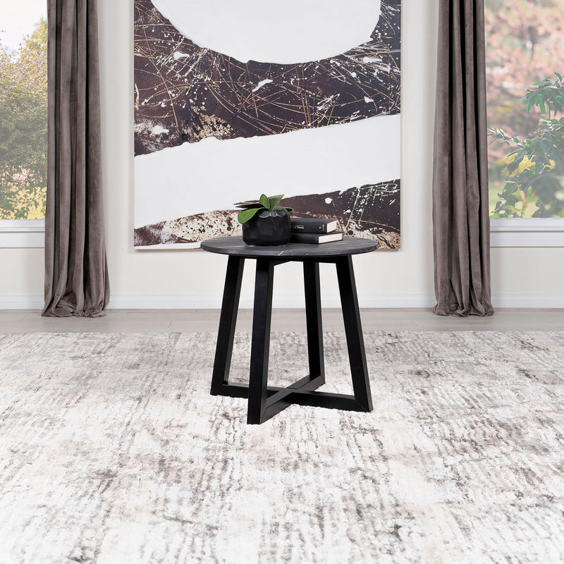 Skylark Round Marble-like SmartTop Side End Table
