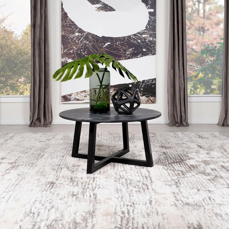 Skylark Round Marble-like SmartTop Coffee Table