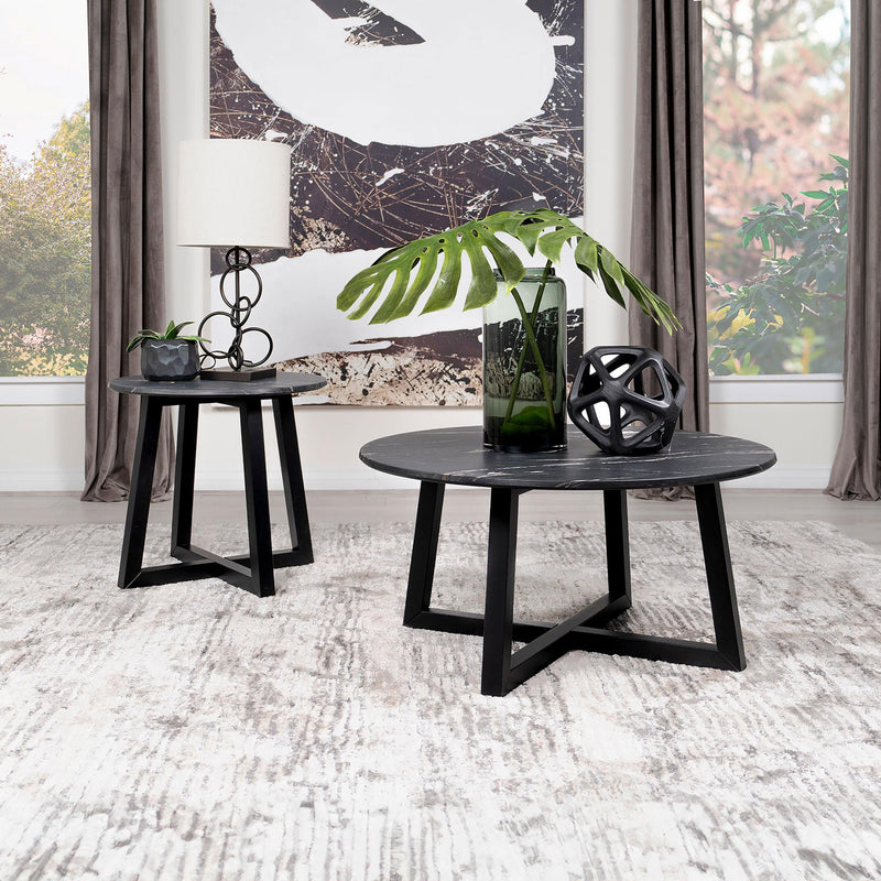 Skylark Round Marble-like SmartTop Coffee Table