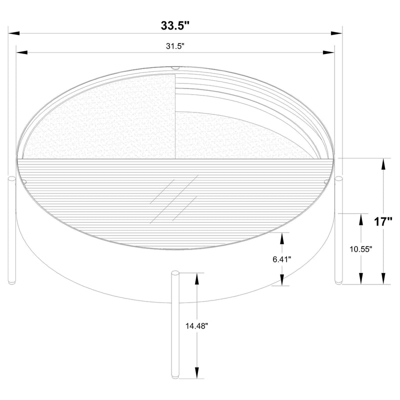 Ozella Round Coffee Table with Hidden Storage