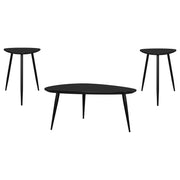 Odessa 3-piece Triangular Coffee and End Table Set Black - alternate view