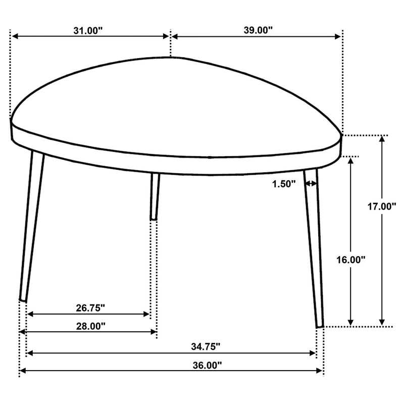 Odessa Triangular Solid Wood Coffee Table