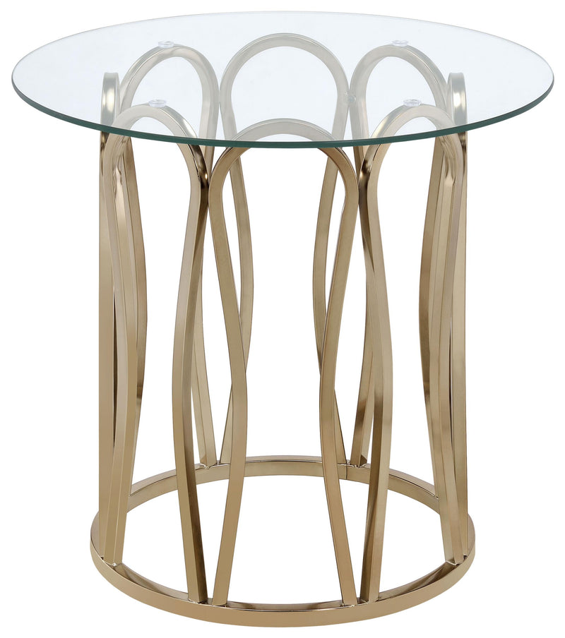 Monett Round Glass Top Side End Table