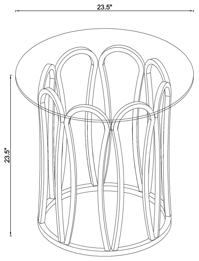 Monett Round Glass Top Side End Table