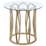 Monett 3-piece Coffee and End Table Set Chocolate Chrome - detail 3