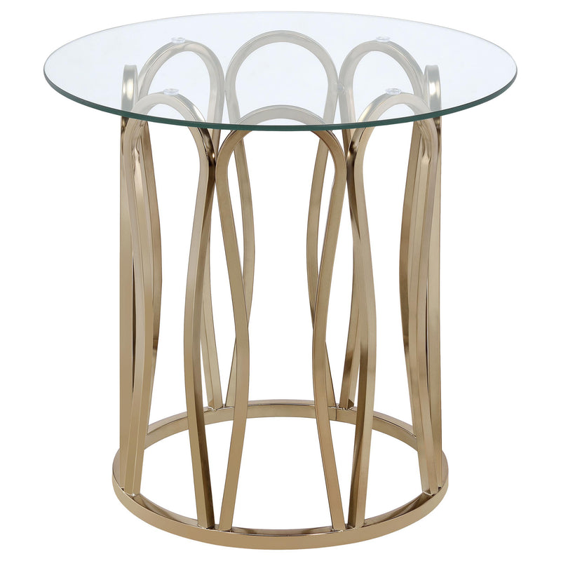 Monett 3-piece Coffee and End Table Set Chocolate Chrome - detail 3
