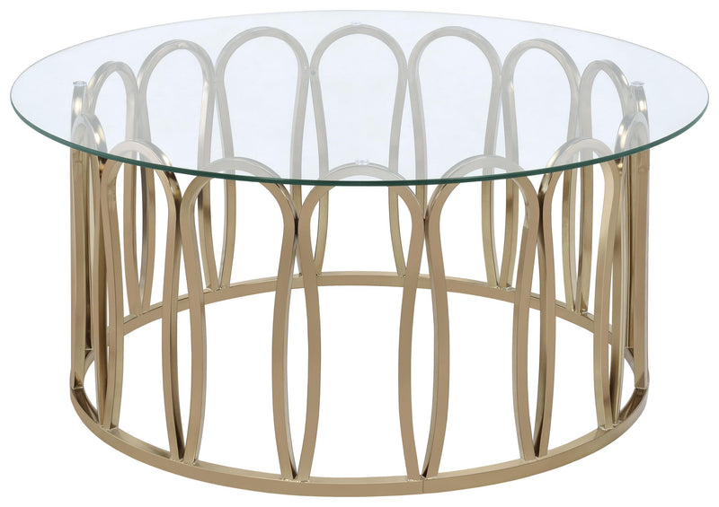 Monett Round Glass Top Coffee Table