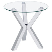 Kenzie 3-piece Round Coffee and End Table Set Chrome - detail 3