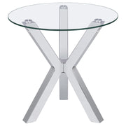 Kenzie 3-piece Round Coffee and End Table Set Chrome - detail 4