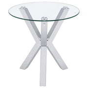 Kenzie 3-piece Round Coffee and End Table Set Chrome - detail 5
