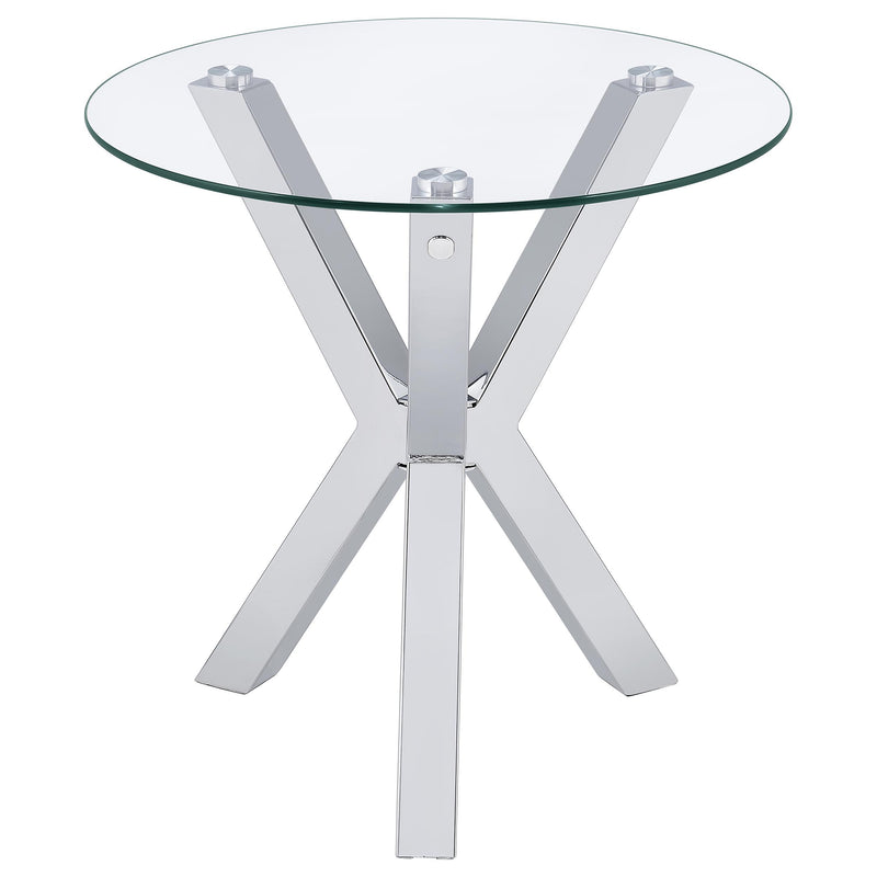 Kenzie 3-piece Round Coffee and End Table Set Chrome - detail 5
