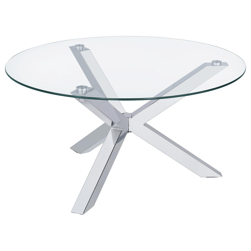 Kenzie 3-piece Round Coffee and End Table Set Chrome - detail 6