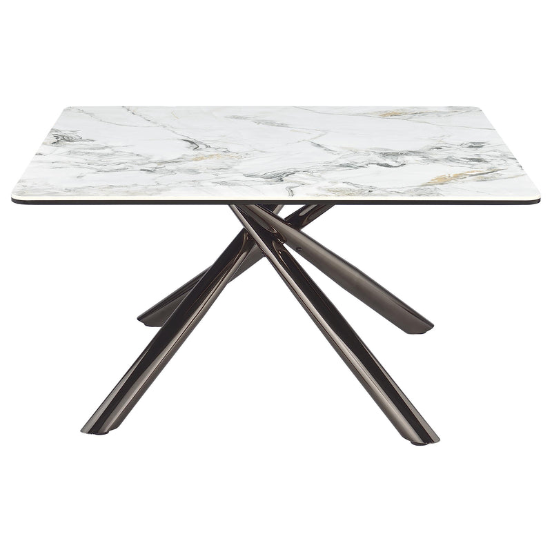 Carvell Square Sintered Stone Top Coffee Table Mirage White - detail 3