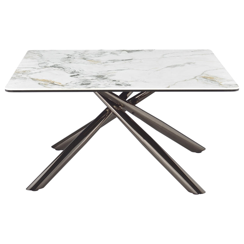 Carvell Square Sintered Stone Top Coffee Table Mirage White - detail 4