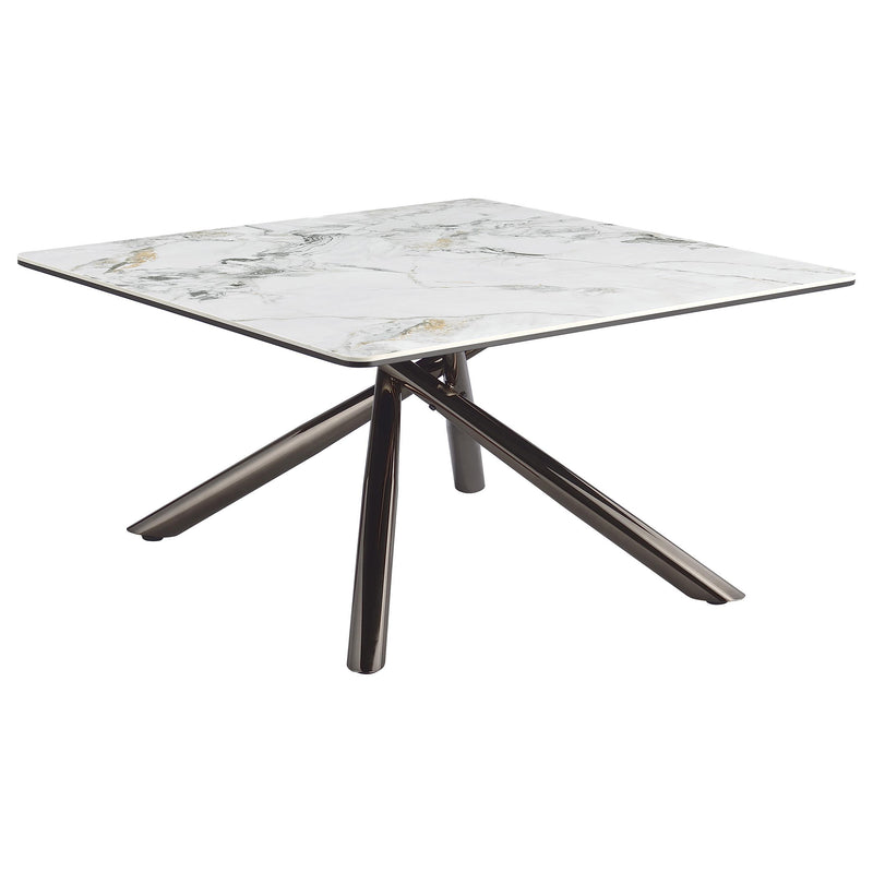 Carvell Square Sintered Stone Top Coffee Table Mirage White - detail 5
