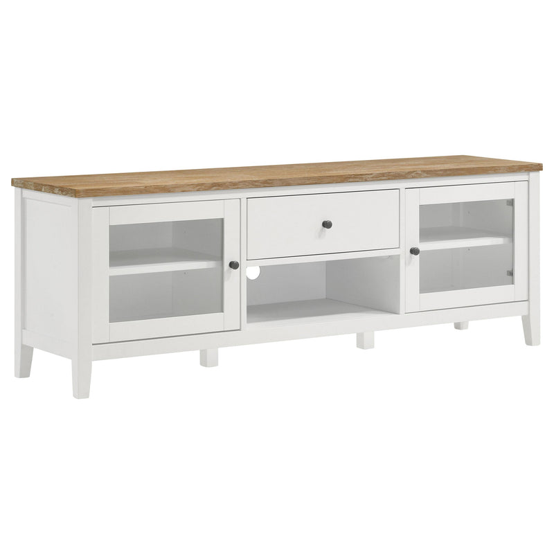 Hollis 2-door Wood 67-inch TV Stand with Drawer Brown and