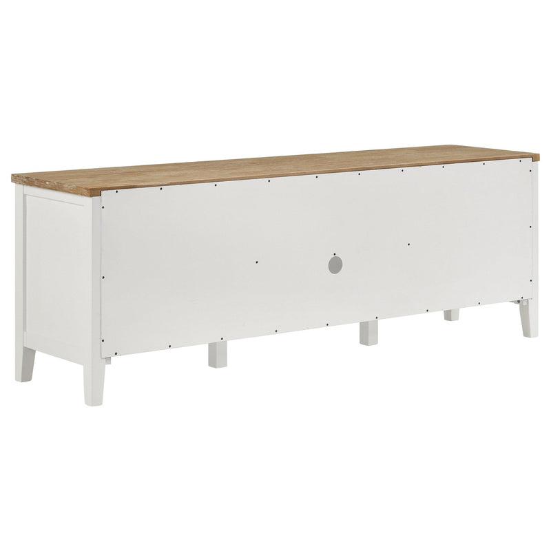 Hollis 2-door Wood 67-inch TV Stand with Drawer Brown and