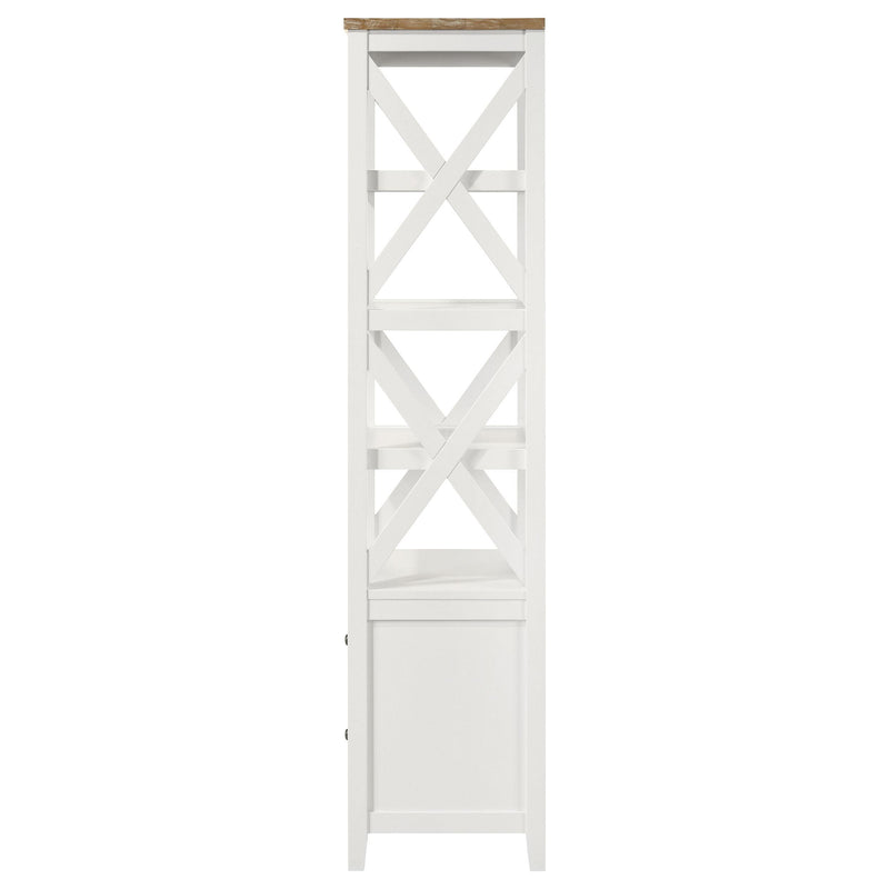 Hollis 4-shelf Wood Media Tower with Drawers Brown and