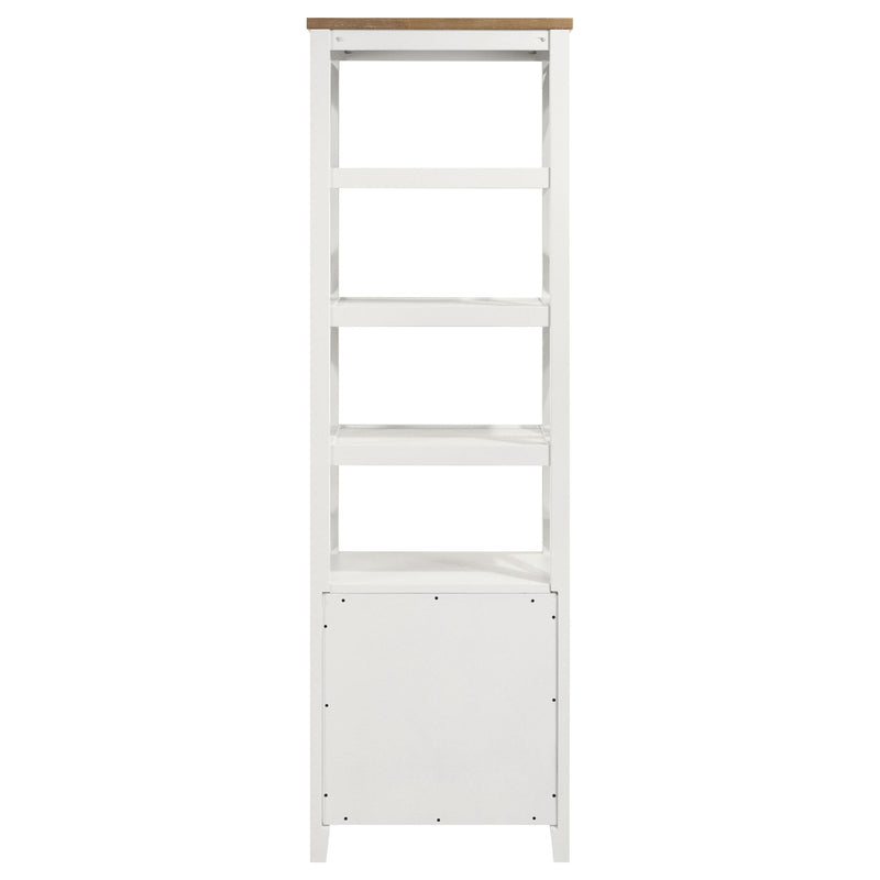 Hollis 4-shelf Wood Media Tower with Drawers Brown and