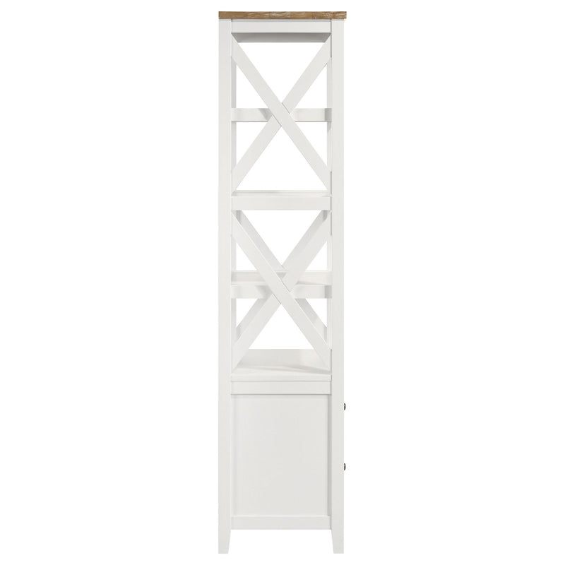 Hollis 4-shelf Wood Media Tower with Drawers Brown and