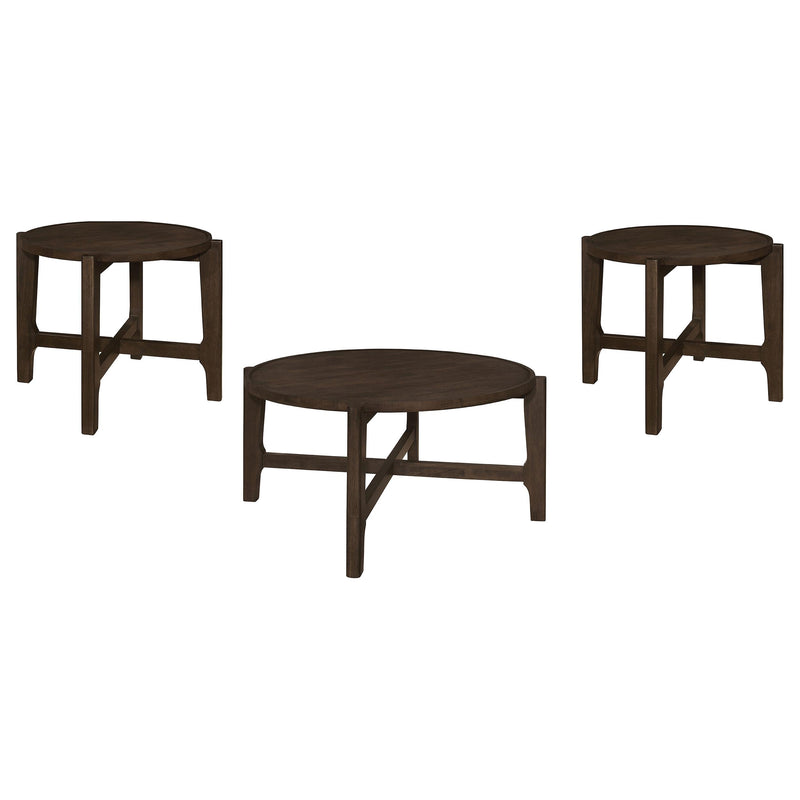 Cota 3-piece Solid Wood Coffee and End Table Set Dark Brown - alternate view