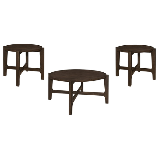 Cota 3-piece Solid Wood Coffee and End Table Set Dark Brown - alternate view
