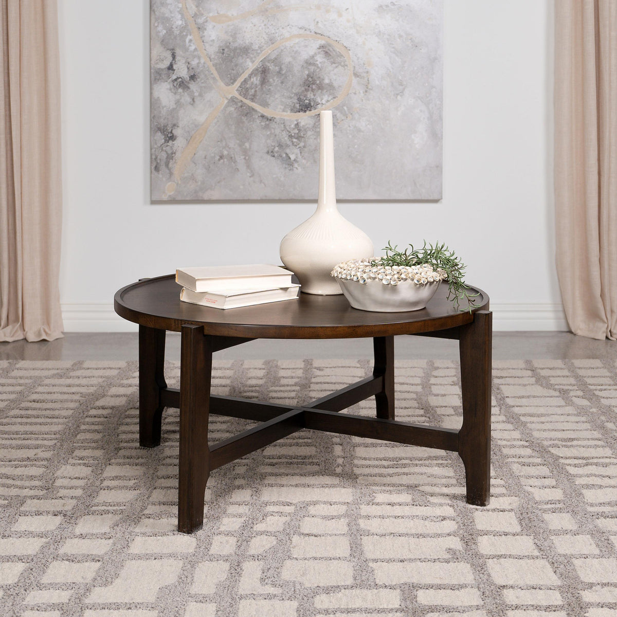 Copta Round Table Cota Round Solid Wood Coffee Table — Rudy's Home Furniture