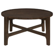 Cota Round Solid Wood Coffee Table Dark Brown - detail 3