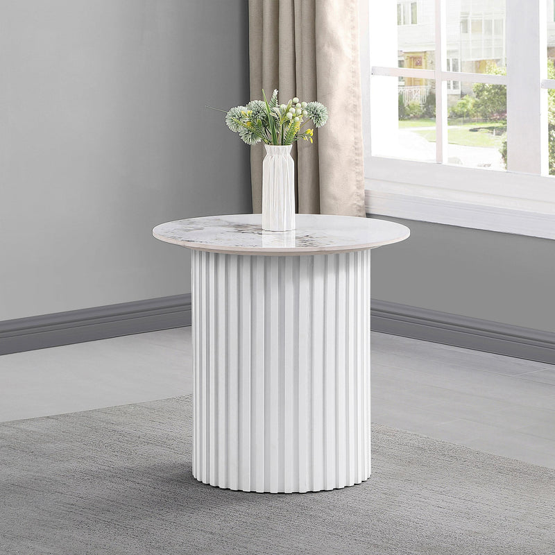 Rowena Round Sintered Stone End Table