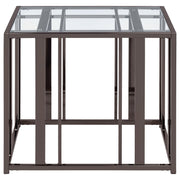 Adri Rectangular Glass Top Side End Table Black Nickel - detail 3