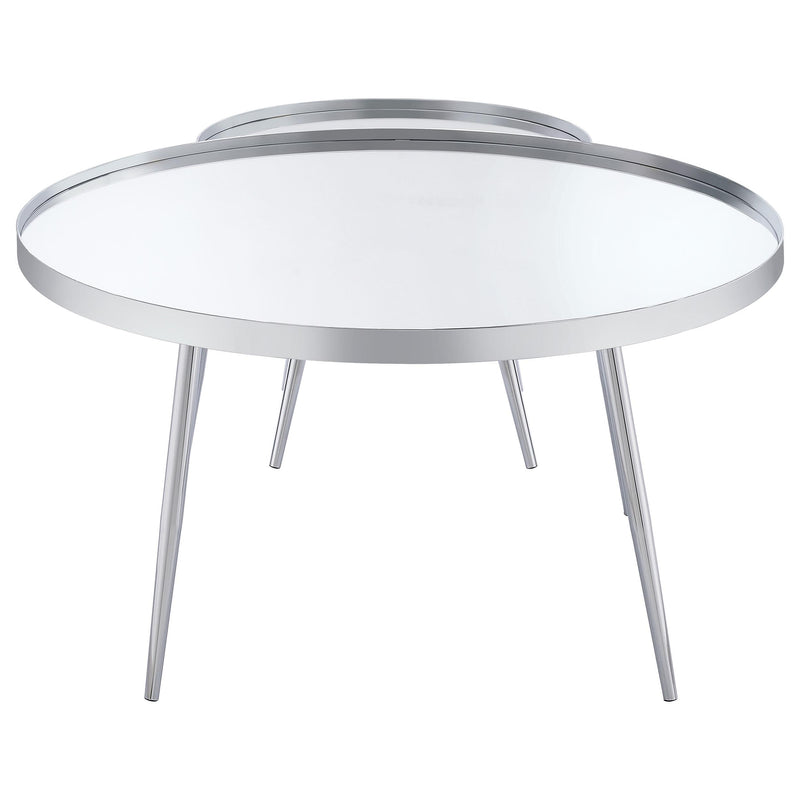 Kaelyn 2-Piece Round Mirror Top Nesting Coffee Table