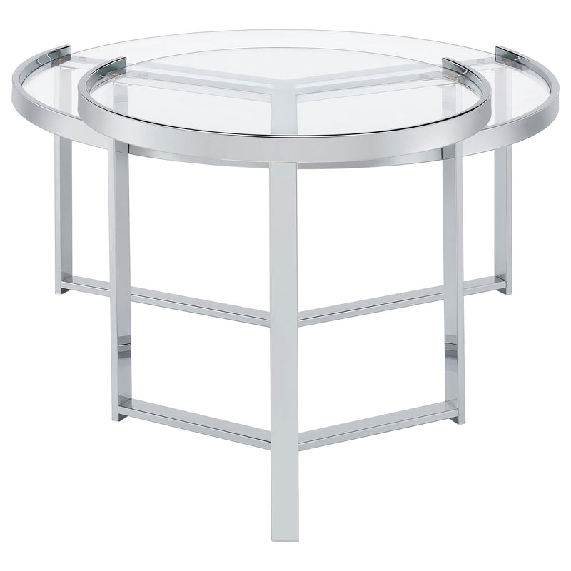 Delia 2-Piece Round Glass Top Nesting Coffee Table