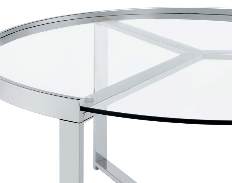 Delia 2-Piece Round Glass Top Nesting Coffee Table