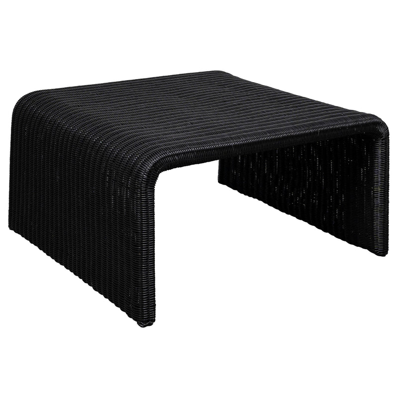 Cahya Woven Rattan Square Coffee Table Black - alternate view