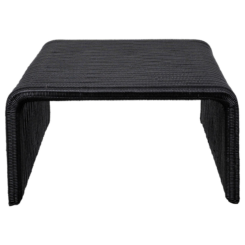 Cahya Woven Rattan Square Coffee Table Black - detail 3