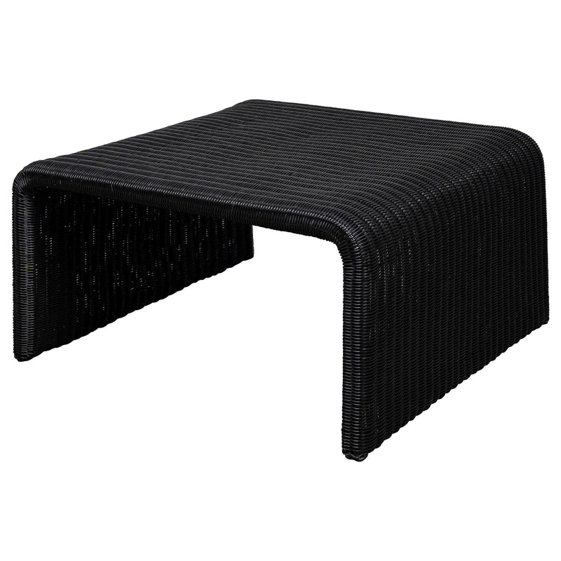 Cahya Woven Rattan Square Coffee Table Black - detail 4