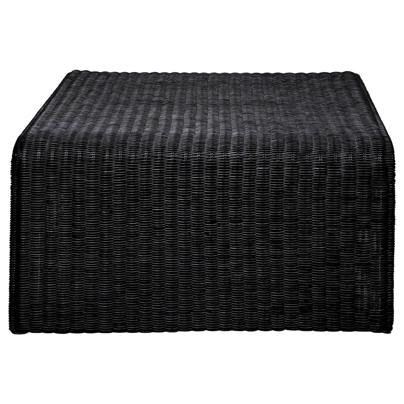 Cahya Woven Rattan Square Coffee Table Black - detail 5